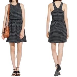 MADEWELL Pierside Black and White Striped Knit Racerback Dress Size Small